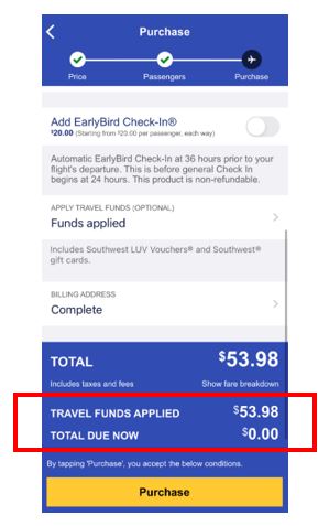 southwest travel funds login