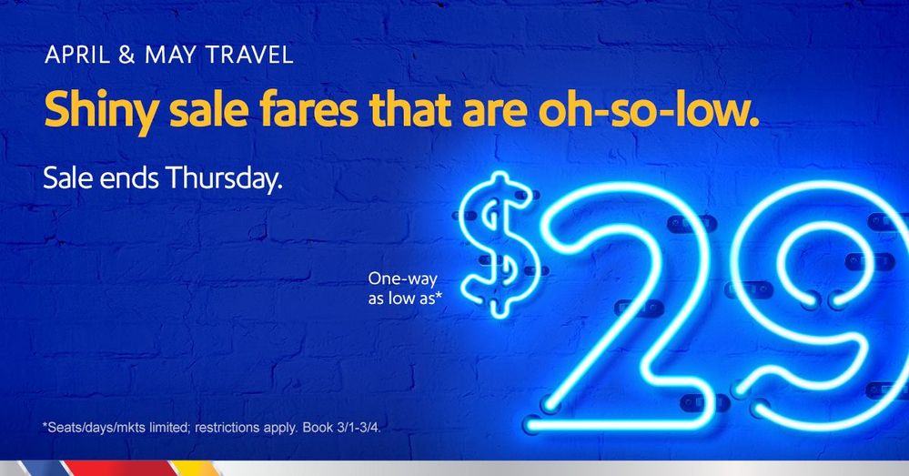 Southwest Airlines Offers FourDays of WOW with Fares as Low as 29 for