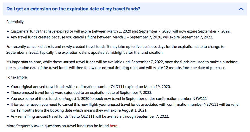 Can you get an extension on travel funds?