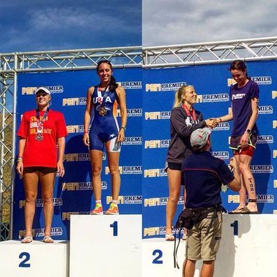 Standing on the second-place podium for both the sprint duathlon and sprint triathlon races in New Orleans