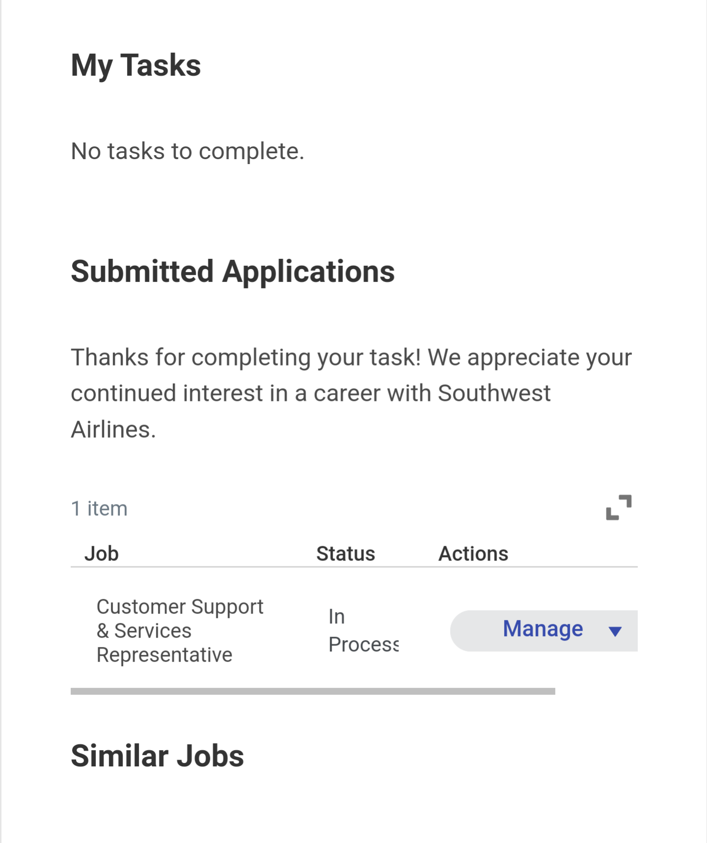 Update on my application for remote customer serv... The Southwest