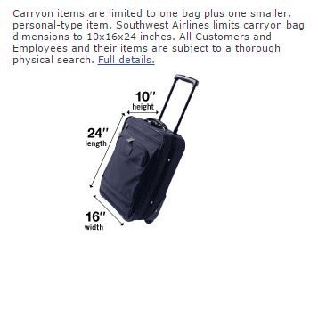 10 by 16 by 24 carry on bag