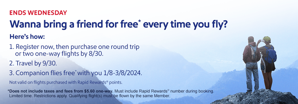 Southwest Airlines Launches Limited-Time Companion Pass Offer