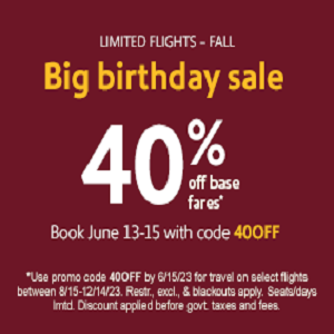 Southwest Celebrates Its Birthday Week With 40% Off Base Fares & Week-Long Sweepstakes