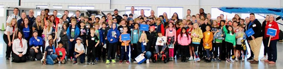 Students and volunteers at Aviation Discovery Day. Photo by Priscilla Yecora, Public Relations & Community Specialist at Sheltair Aviation