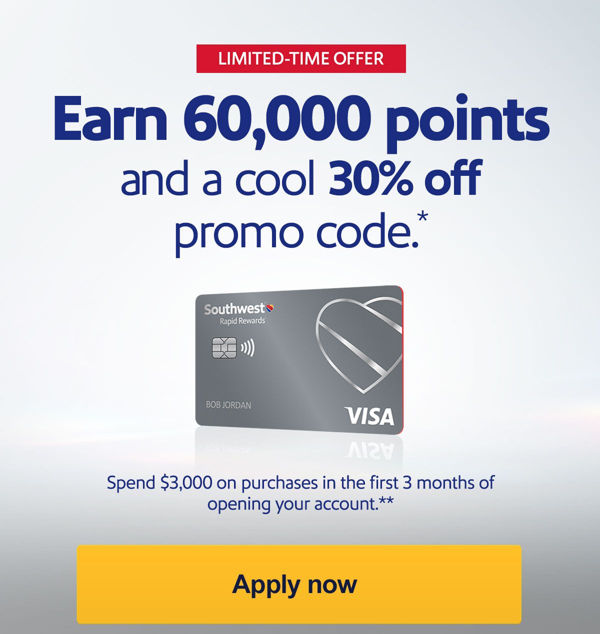 Solved Rapid Rewards credit card 30 promo code question The