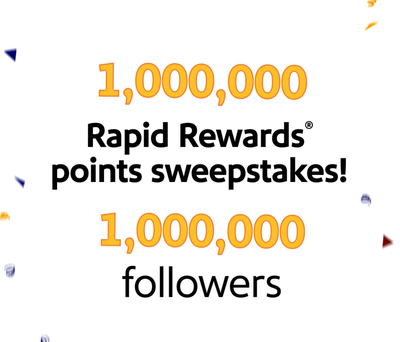 Celebrating 1 Million Instagram Followers with 1 Million Rapid Rewards Points Sweepstakes!