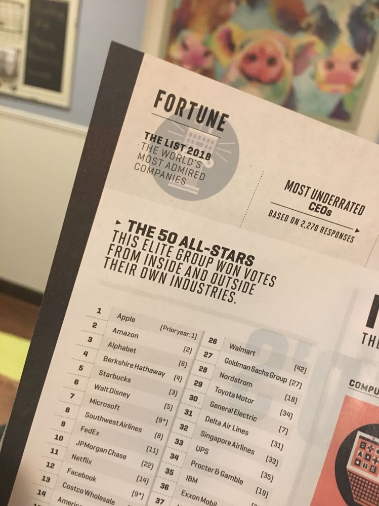 Fortune magazine, Feb 2018.