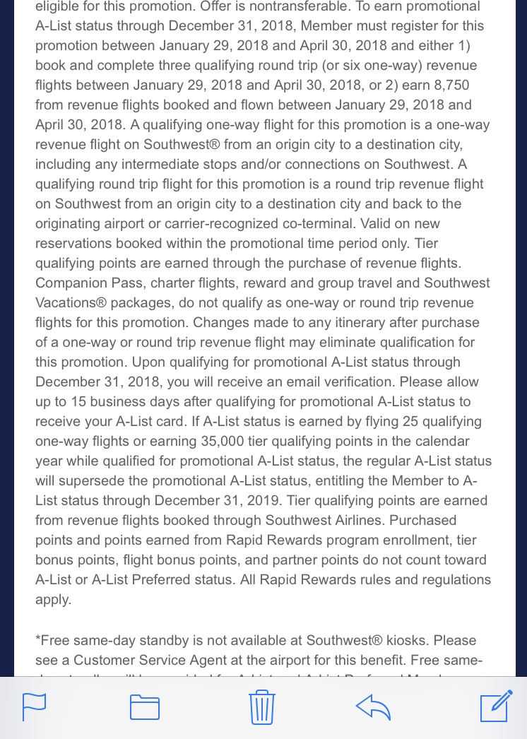 AList promotion question The Southwest Airlines Community