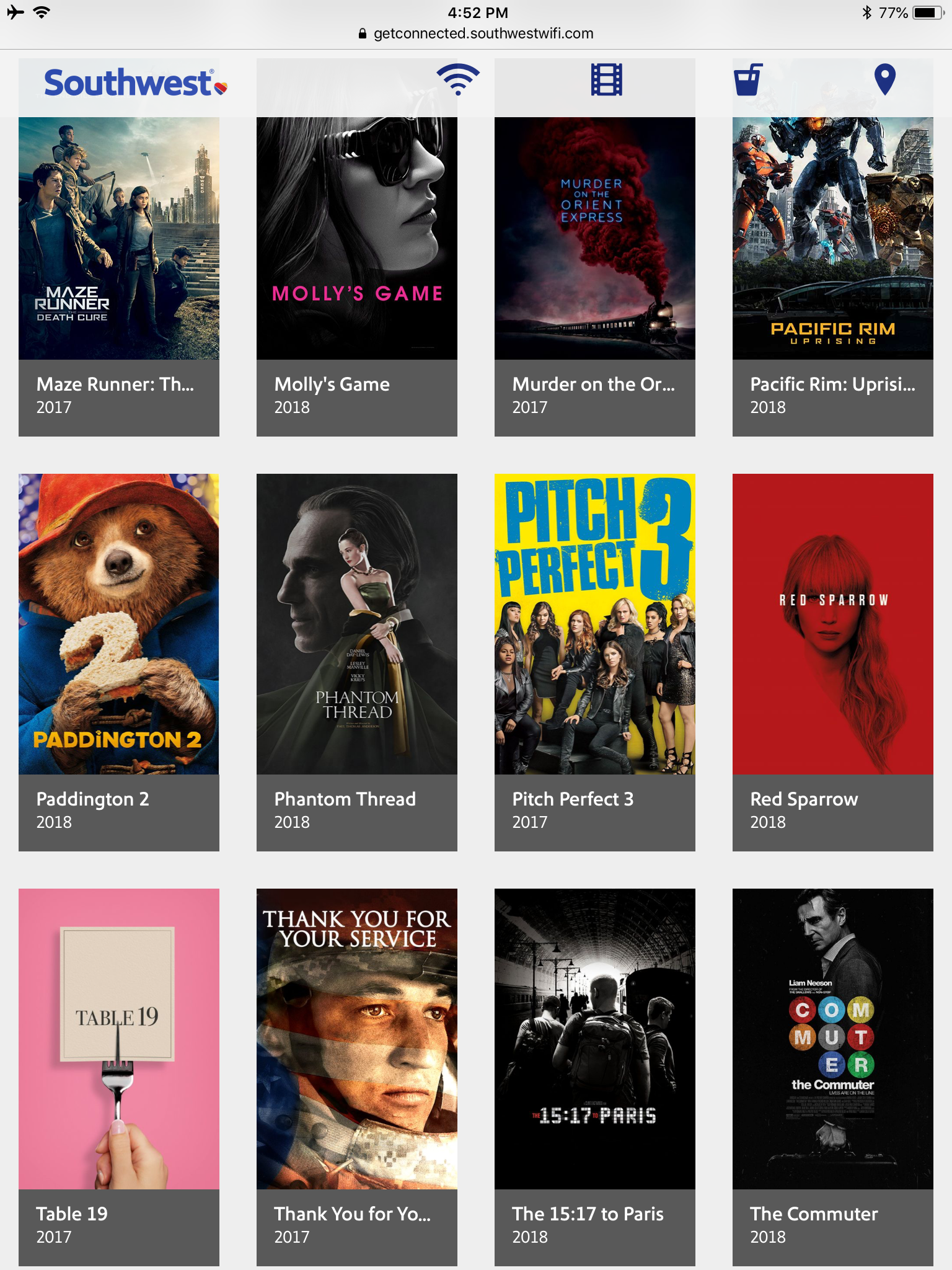 Solved Current inflight movie list The Southwest Airlines Community