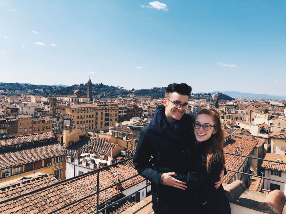 Alexander (left) and twin sister, Mikki, (right) in Florence, Italy.