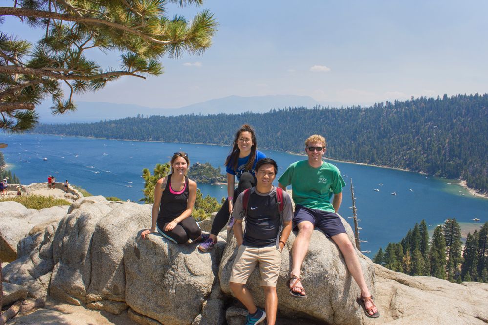 Myself (far left) and three other Southwest interns on a weekend trip to Lake Tahoe.