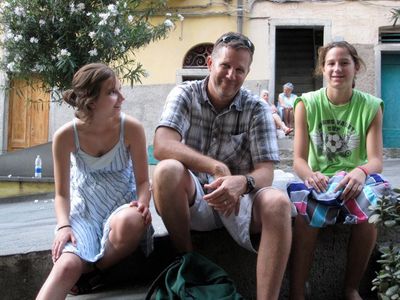 My father, HOU Freight Agent David Boren, and I circa 2010 waiting outside a local laundromat in Cinque Terre, Italy.
