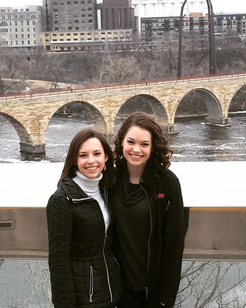 Alyssa (right) and twin sister, Leah, (left) in Minneapolis, Minnesota.